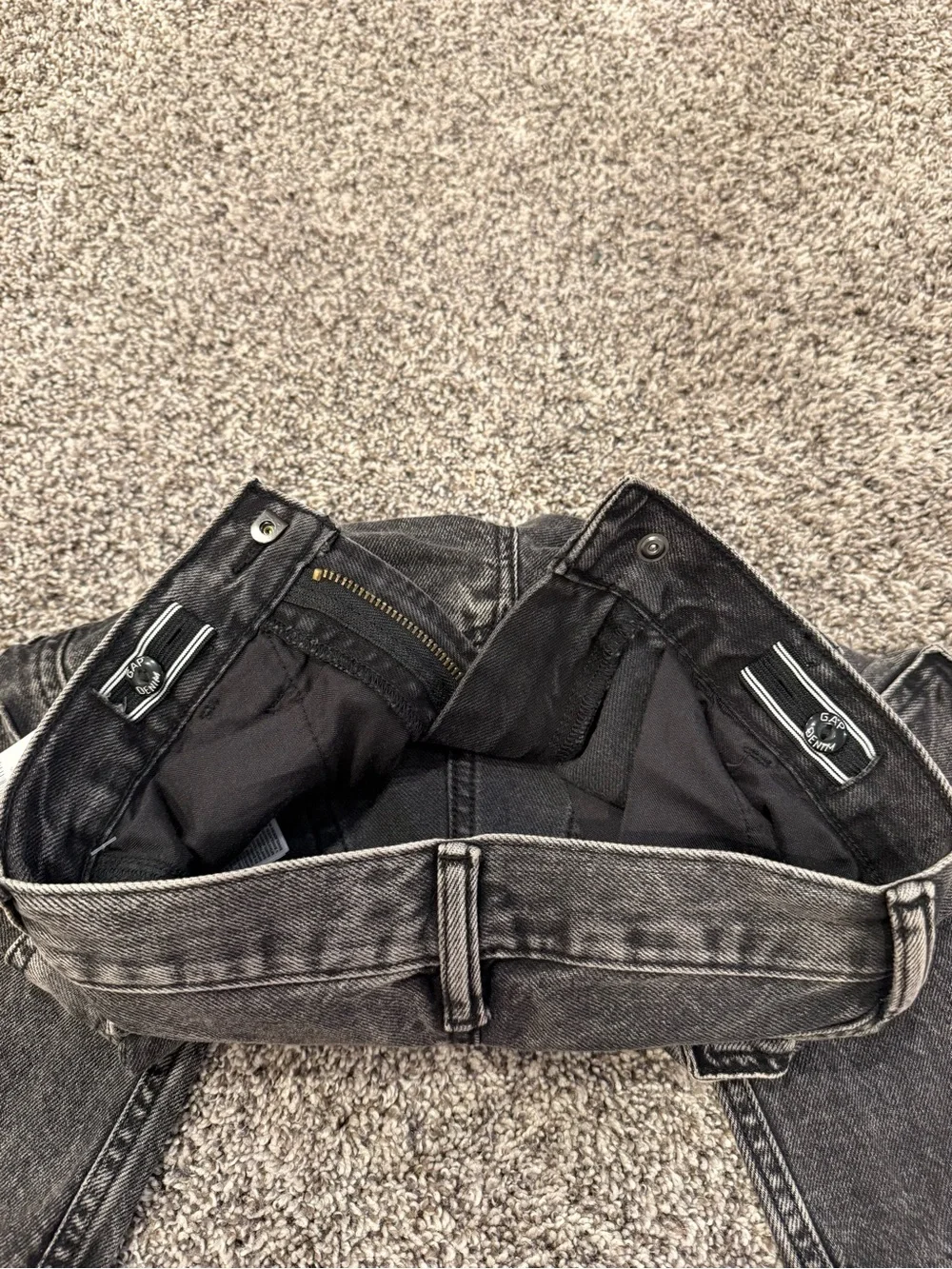 GAP Kids Baggy Cargo Jeans Black Wash Size 8 Slim NWT $59.95